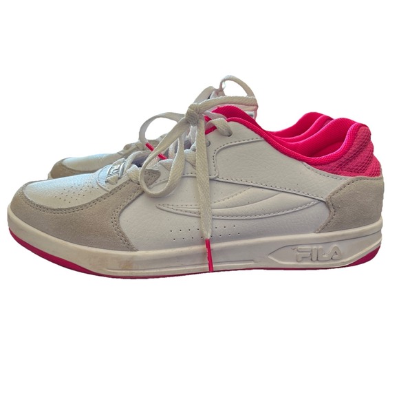 Fila White and Pink Laced Fila Canvas Tennis Shoes Womens Size 7.5 - Picture 6 of 8